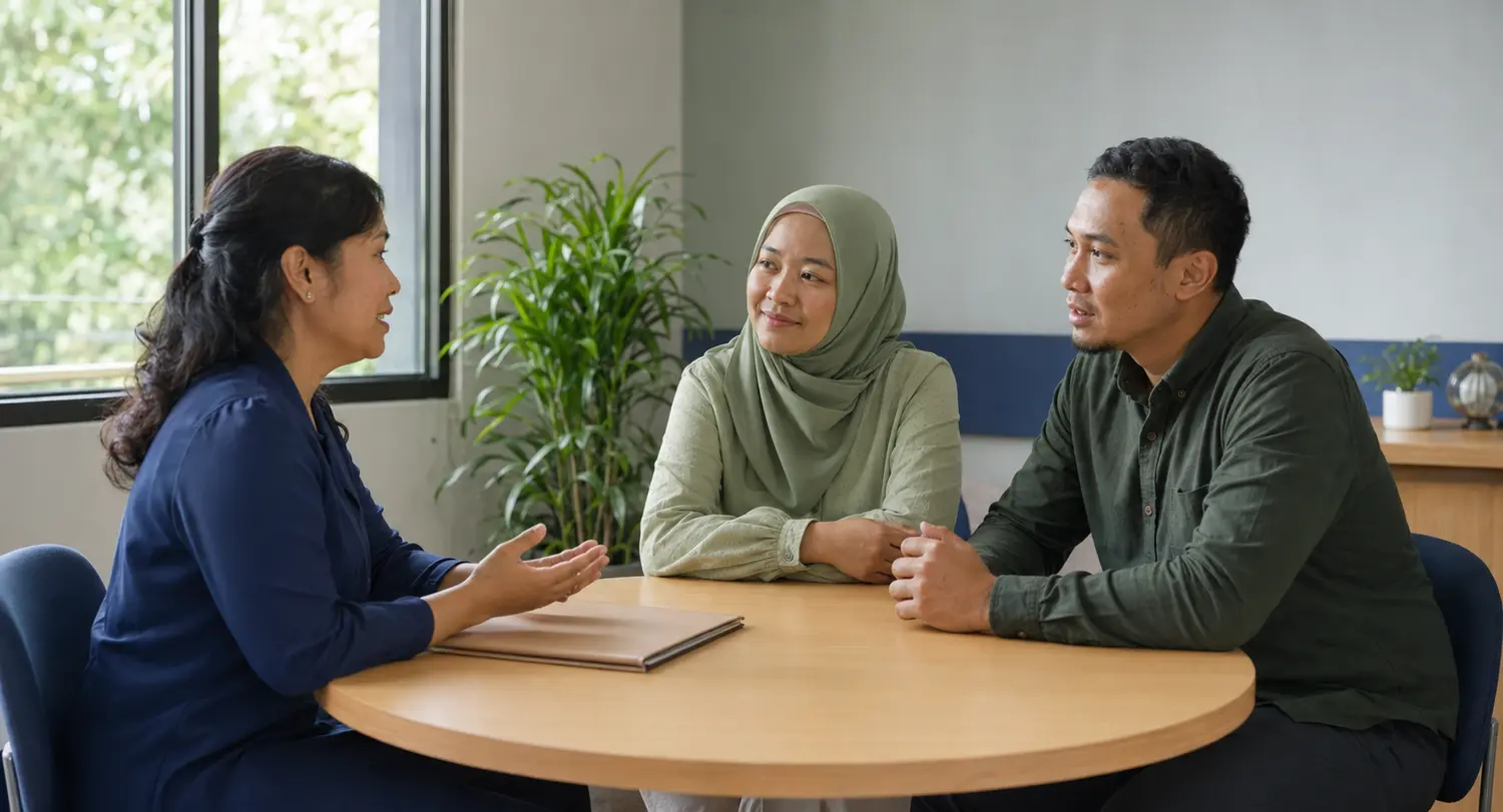 Ilustrasi diskusi awal keluarga bersama koordinator program